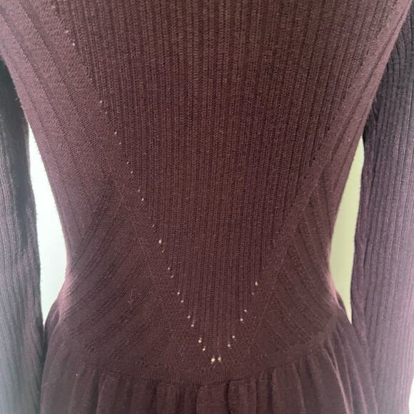 American Eagle Ribbed Knit Dress M Y2K Whimsigoth Preppy Pointelle Dark Academia - Picture 5 of 15